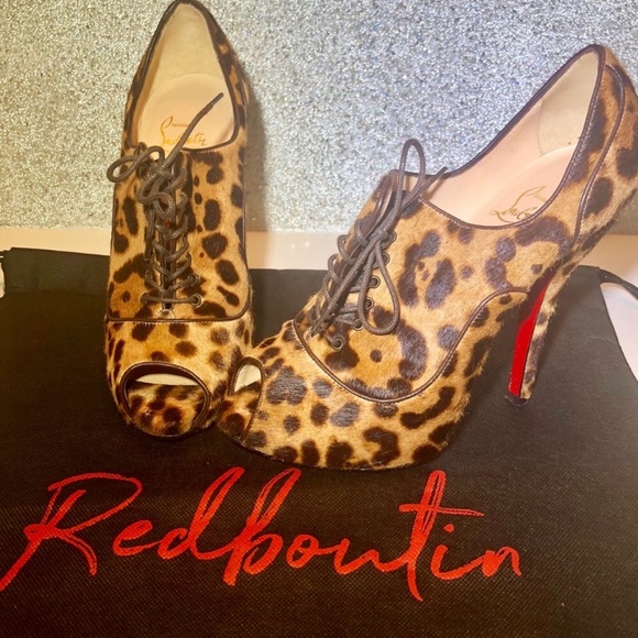 Christian Louboutin Shoes - Traded 👠Derby leopard pony hair open toe booties